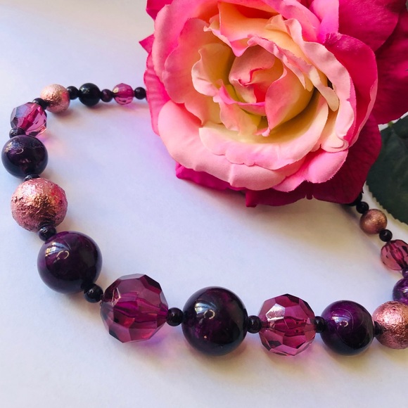 Jewelry - Acrylic Purple Beads Necklace